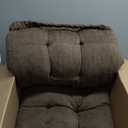 Rocking Chair Cushion - Chenille Fabric, High-Density Sponge, Durable Comfort Double-Sided Tufted Seat Pads with Ties, ChenilleSepia Brown, 44x19x4 inch