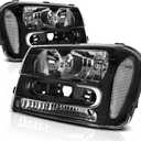 AUTOSAVER88 Headlight Assembly Compatible with 2002-2009 Trailblazer Replacement Black Housing Headlamp(Except Compatible with 2006-2009 LT models Pair)
