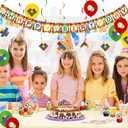 64Pcs Building Blocks Themed Birthday Party Decorations, Includes Colorful Blocks Balloons, Banners, Cake/Cupcake Toppers, Hanging Decor, Birthday Party Pack Supplies