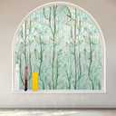 QHY Sunshine Window Privacy Film with Installation Tools Home Decorative Colored Glass Window Stickers Reusable electrostatic Window Stickers (Green Plants, 35.4 * 78.7 in)(10pcs)