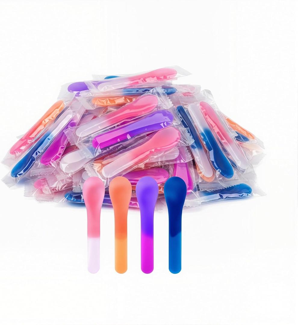 40 Pack Color Changing Ice Cream Spoons, 5.15 Inch Sturdy Plastic Spoons, Individually Wrapped - Captivating Temperature Sensitive Utensils for Birthday Celebrations, Events & Party Favors