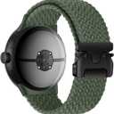 Yeahxing Band for Pixel Watch 4/3 45mm - Stretchy Nylon Braided Band for Google Pixel Watch 4 45mm 2025, Fit 6.8-10.2 inch Adjustable Wristband with Parachute Buckle for Men Women