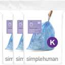 simplehuman Code K 60 Count, Genuine Custom Fit Liners, Drawstring Trash Bags in Dispenser Packs, 35-45 Liter / 9.2-12 Gallon, Blue (60 Count (Pack of 1))