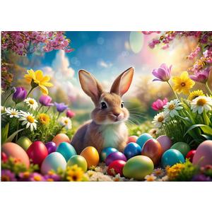 7x5ft Spring Easter Backdrop Bunny Colorful Eggs Floral Photography Background Family Party Decorations Kids Easter Party Banner D800