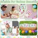 Chunful 1022 Pcs Easter Charms Beads Bracelet Jewelry Making Bunny Easter Egg Colorful Cross Pastel Alphabet Bead DIY Jewelry Craft Gift with Blessing Cards for Women Girls Kids Classroom Party Favors