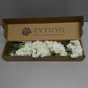 4PCS White Artificial Flowers Hydrangea 20" Real Touch Latex Faux Hydrangeas Silk Flowers with Green Leaves Stems for Short or Tall Vase Table Party Center Fake Bouquet Decor