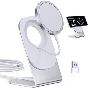 Magnetic Wireless Charger Mag-Safe Charger for iPhone 17/16/15/14/13/12 Series Convertible Magnet Wireless Charging Stand/Pad with 5ft Cable for iPhone and AirPods 2/3/Pro 2/Pro