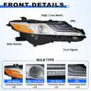 JFN LED Headlight Compatible with 2018 2019 2020 2021 2022 2023 2024 Toyota Camry XLE/XSE 8111006D70 TO2503256(Passenger Side(Right))