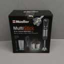 Mueller Multistick 800W 4-in-1 Immersion Blender Handheld, 12 Speed Hand Mixer - Turbo Boost, Heaviest Duty Copper Motor, Titanium Blades Hand Blender, Milk Frother Wand, Whisk, Beaker, Chopper, Grey