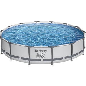 Bestway Steel Pro MAX 14' x 33" Round Above Ground Pool Set | Includes 530gal Filter Pump (Gray)