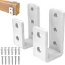 Heavy-Duty 2x4 Door Barricade Brackets 1/4" Industrial-Grade U-Shaped Security Brackets for Wood, Sheds, Gates & Basement Doors (2x4 Lumber Lock) 6mm White