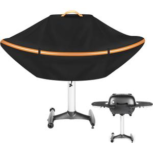 BBQ Grill Cover Fits for PK 360 Grill and Smoker, Grill Accessories, 600D PU Heavy-Duty Grill Cover Waterproof, 50+ UPF UV-Shield, WindLock Elastic Hem (Black, FIT for PK360)