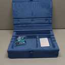 KDD Book Stand for Reading with Storage, Multi-Angle Adjustable Tablet Pillow Holder for Lap, Bed, Desk and Couch, Foldable iPad Holder with Organizer for Book,Tablet, E-Reader (4.7"-15") Blue