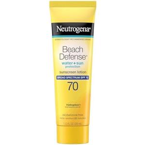 Neutrogena Beach Defense Sunscreen Lotion Broad Spectrum SPF 70, Travel Size (Pack of 3) 1 oz EXP2027/11