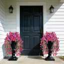 Artificial Hanging Flowers for Outdoors,No Fade 2 Bundles Fake Silk Flowers for Outside, Realistic Faux Plants Decorations for Hanging Baskets, Planters-Porch, Patio, Yard Decor