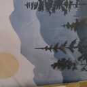 LHIUEM Boho Mountain Framed Canvas Wall Art Set, Forest Pine Tree Wall Decor, Nature Sunrise Wilderness Landscape Art Painting for Living Room, Bedroom, Dining Room, Office -20"x40"x1