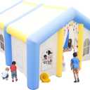 WELLFUNTIME Inflatable Kids Playhouse with Air Blower, 155 x 141 x 93 inches