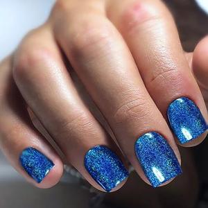 72 Pcs Square Press on Nails Short Fake Nails Glitter Blue RIICFDD False Nails with Solid Color Designs Artificial Acrylic Nails Full Cover Sparkly Stick on Nails for Women and Girls Nail Decoration