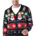 Giggling Getup Men Ugly Christmas Cardigan Sweaters, Funny Light Up Ugly Sweater for Men, Cardigan Sweater for Men XL