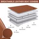 KIDYACWST Car Seat Covers Full Set FauxLeather,5 Seats Universal Seat for Cars,2023 Seat Cushion Protector Waterproof,Brown Leather Seat Set,Suitable SUV Trucks Seat Covers,Front Pair and Rear