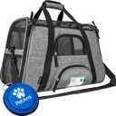 PetAmi Airline Approved Pet Carrier for Cat, Soft Sided Dog Carrier for Small Dog, Cat Travel Supplies Accessories Indoor Cat, Ventilated Pet Carrying Bag Medium Large Kitten Puppy, Large Heather Gray (Large - 19.5"L x 10.2"W x 12"H)