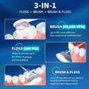 Electric Toothbrush with Water Flosser, Advanced 2.0 Flossing Toothbrush Combo in One with 500 ML Tank & 30-Day Battery,5 Modes & 3 Speeds,for Adults, Implants, Sensitive Gum, Braces Care,White