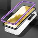 3 x Designed for Samsung Galaxy Series [Military Grade Shockproof] Marble Full Body Protective Phone Case (Purple, Galaxy S22 Plus)