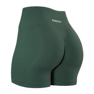 AUROLA Power Scrunch Butt Workout Shorts for Women Seamless Gym Shorts High Waist Tummy Control Yoga Biker Shorts,Eden Green,XL