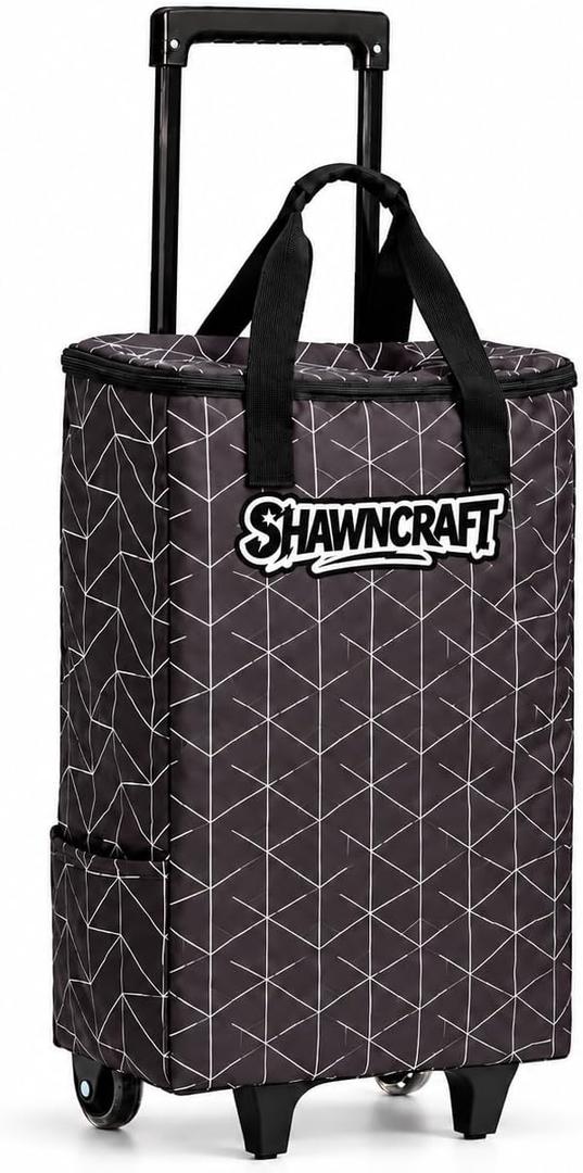 Rolling Shopping Bag, Grocery Cart on Wheels, Collapsible Wagon