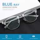 Blue Light Glasses for Woman/Men Computer Bluelight Glasses Womens/Mens, crystal Silver Frame