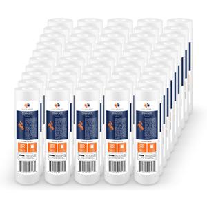 Aquaboon 5 Micron 10 x 2.5 Sediment Filter - Whole House Water Filter Replacement Compatible with Well Water Filters - P5, AP110, WHKF-GD05, 50 Pack