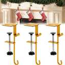 Garland Hangers for Mantle,Heavy Duty No Drill Fireplace Stocking and Garland Hanger,2-in-1 Adjustable Stocking Hangers for Mantle, Sturdy Metal Stocking Holders for Christmas Decorations(3pcs)