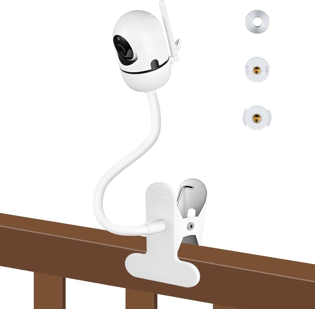 Baby Monitor Clip Mount for HelloBaby HB6550/HB6560/HB6148/HB6240//HB66/HB6339, ANMEATE SM935E Adjustable Clamp Baby Camera Holder Stand, No Drilling, Flexible Mount for Cribs, Desks, and Shelves