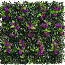 GLANT Expandable Fence Privacy Screen for Balcony Patio Outdoor,Decorative Faux Ivy Fencing Panel,Artificial Hedges (Single Sided Leaves) (4, Branches -Purple Rose)