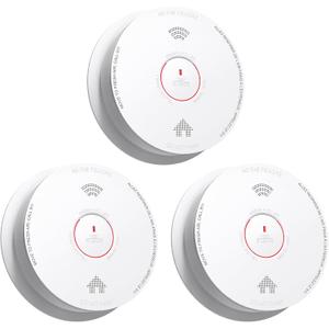 Smoke Detectors 10 Year Sealed Battery Operated,UL217-9th Listed Smoke Alarm with Voice Alert,Photoelectric Sensor Fire Alarms Smoke Detectors with LED Lights for Home, GS886-H04 (3 Pack)