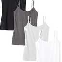 Amazon Essentials Women's Slim-Fit Camisole, Pack of 4, Size S