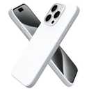 ORNARTO Compatible with iPhone 15 Pro Case 6.1", Liquid Silicone 3 Layers Full Covered Soft Gel Rubber Cover, Shockproof Protective Slim Phone Case with Anti-Scratch Microfiber Lining-White