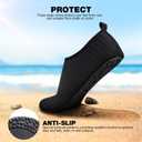 SIMARI Water Shoes Women Men Aqua Socks Beach Barefoot Quick Drying Aqua Aerobics Swim Pool Non Slip Outdoor Travel Essentials Surf River Lake Snorkeling Kayak Yoga Adult Youth (7-8 Women/6-7 Men, 144-black)