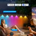 Outdoor Deck Lights 16 Packs, Smart RGBCW Fence Light, 100+ Scene Modes, Dual Lens LED String Lights with APP/Voice/Remote Control, IP65 Waterproof for Halloween Christmas Decor, 105ft White
