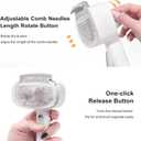 3PCS Undercoat Rake & Metal Comb & Flea Comb for Cats and Dogs, Dual-Sided Dematting and Deshedding, Dog Brush for Shedding Long Hair to Effectively Remove Thick Tangles or Matted Fur, White