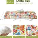 Patio Chaise Lounge Chair Cushion, Waterproof Zero Gravity Chair Cushion with Ties, Thick Cotton Chaise Lounge Cushion for Outdoor Indoor, 66x21x4 Inch Colorful Daisies (Cushion ONLY)