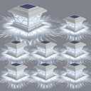 APONUO Solar Post Cap Lights 8 Pack with 1000mAh Battery - for 4x4 5x5 6x6 Fences, Larger Size & Longer Lasting, 2-Mode, IP64 Waterproof, for Deck Patio Yard (White)