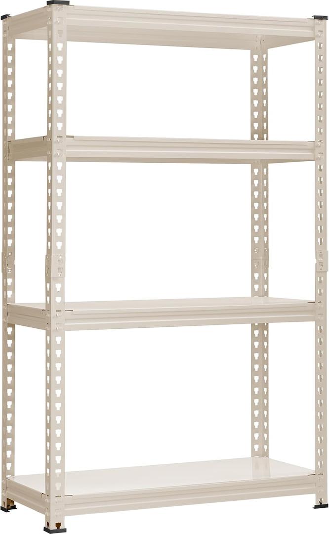 PrimeZone All Metal 28" W x 12" D x 59" H Storage Shelves - 4 Tier Adjustable Pantry Closet Storage Shelving Unit, Heavy Duty Utility Rack Shelf Organizer for Kitchen Garage Shop Office, White