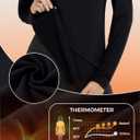 baleaf Women's Thermal Tops Long Sleeve Fleece Running Shirts Thumbhole Cold Weather Winter Gear Workout Base Layer (Large, Black)