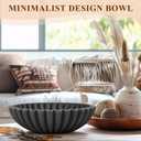 YMXYJM Large Decorative Bowl, Modern Handicraft Bowls for Home Decor, Decorative Fruit Bowl for Kitchen, Ruffle Bowl Decor, Stylish Key bowl for Entry Table, Artificial Stone Black