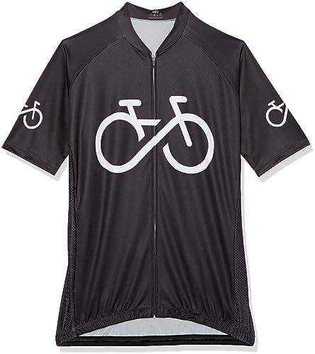 Cycle-Run Men's Short Sleeve with 3 Rear Pockets, L, Black