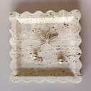 Vintage Natural Marble Tray Small Ornaments Scalloped Tray Handmade Storage Dish for Counter, Vanity, Dresser, Nightstand and Desk (Beige Travertine)