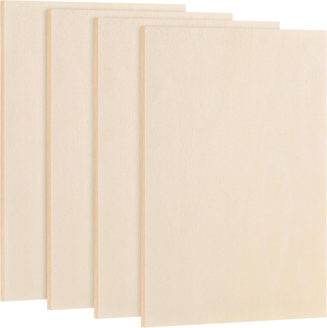 Aodaer 4 Pack Wood Panels 24 x 36 Inch Wooden Panels Canvas Unfinished Craft Wood Boards Panels for Art Crafts Acrylic and Oil Painting Pouring DIY Projects