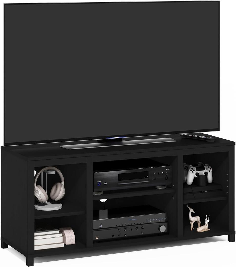 Furinno Classic TV Stand, Entertainment Center, TV Console for TV up to 55 Inch with Shelves, for Living Room, Bedroom, Americano