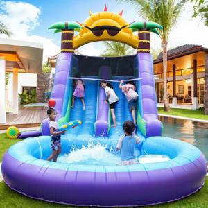 26ft(L) Commercial Grade Water Slide for Adults Kids(Double Slides&Big Splash Water Pool),Heavy Duty PVC Inflatable Adult Water Slide with UL Blower Great for Outdoor Backyard,26x12x14ft